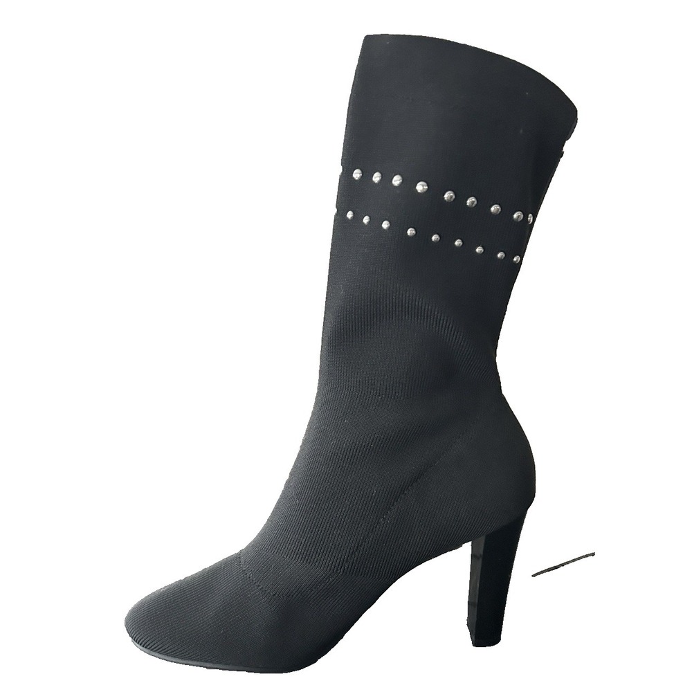 Circus by Sam Edelman Black Heeled Studded Stretch Knit Jada Boots Size  7.5 - Picture 2 of 6